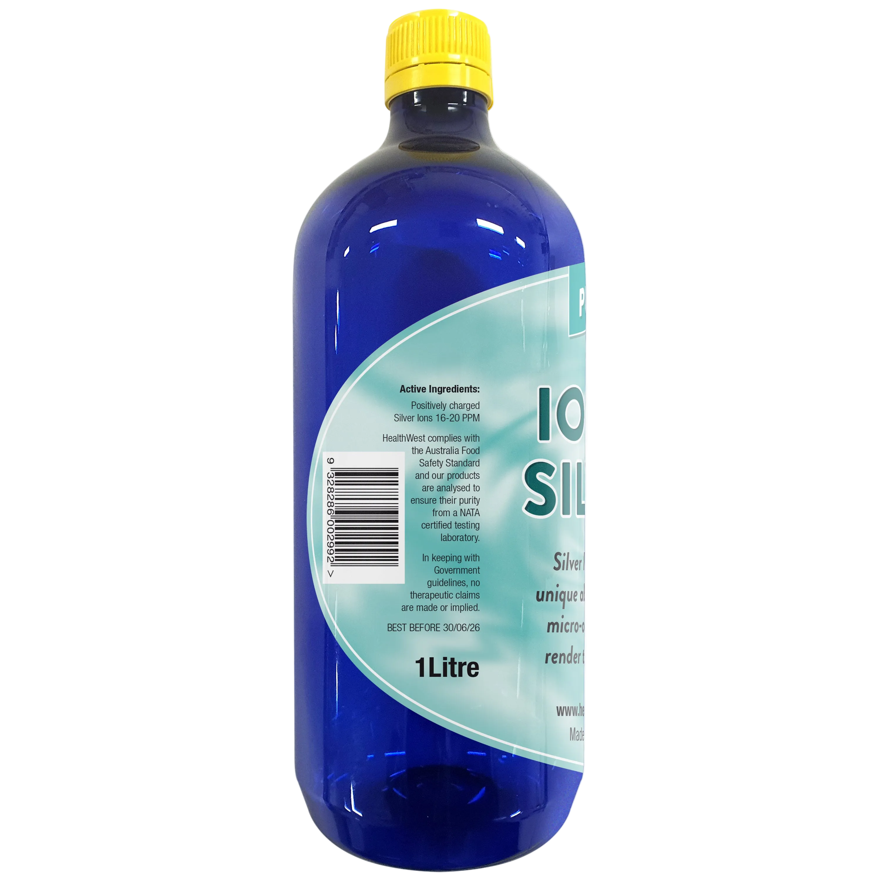 Bottle of Ionic Silver with a yellow cap
