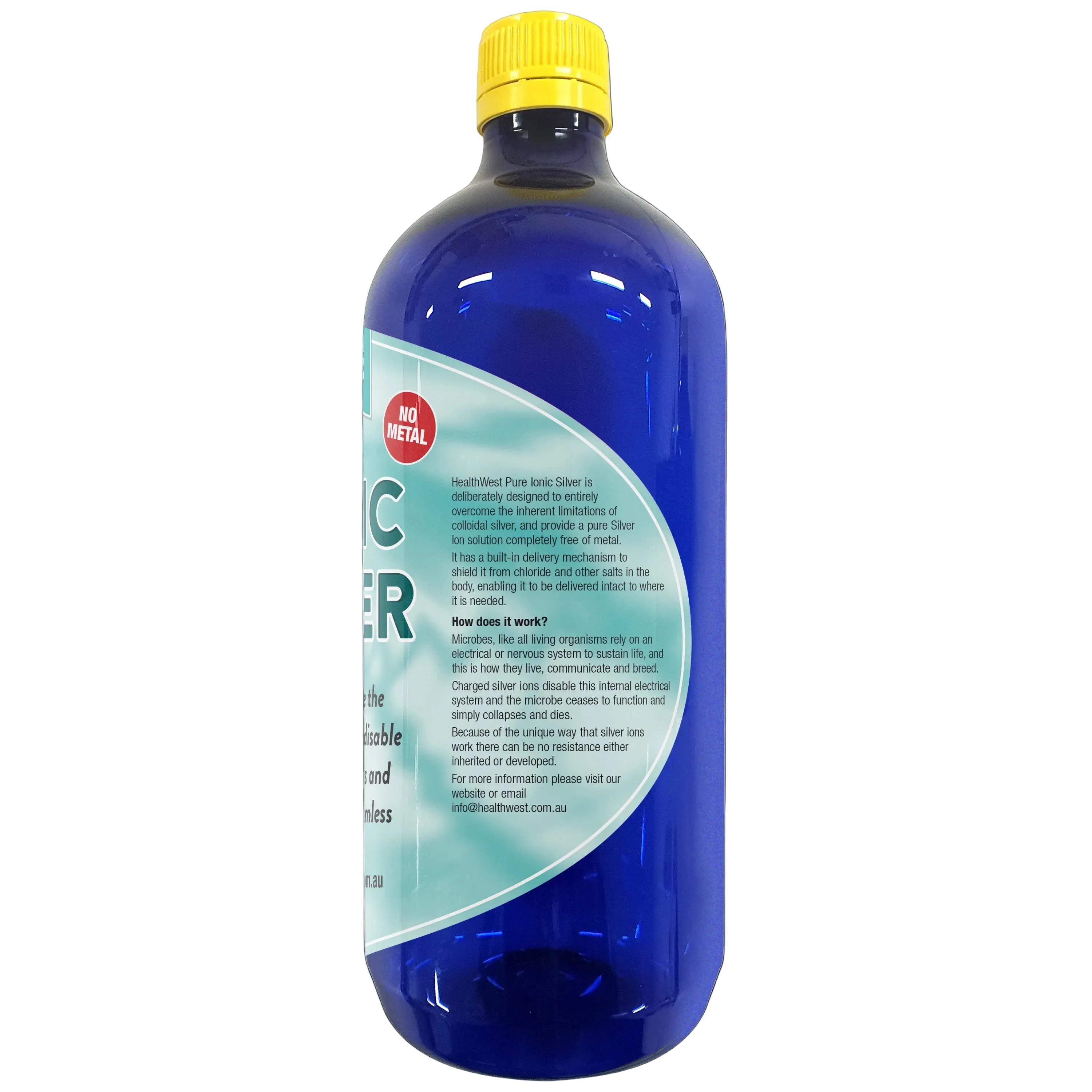 Bottle of Ionic Silver with a yellow cap