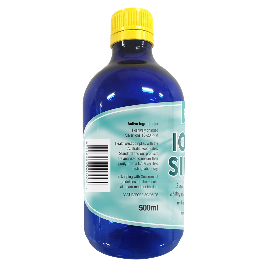Bottle of Ionic Silver with yellow cap