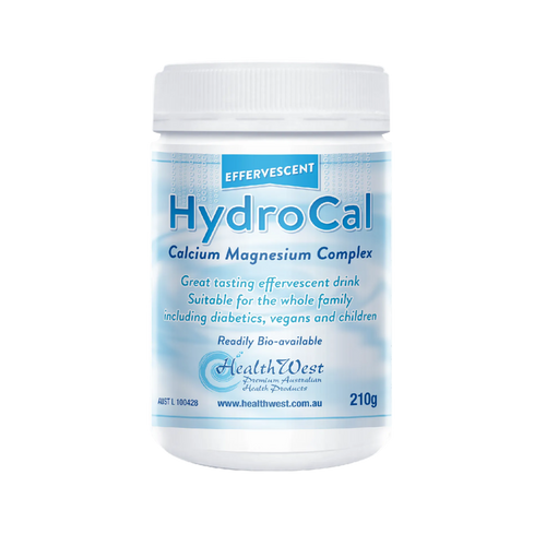 HydroCal Calcium Magnesium Complex container with HealthWest branding