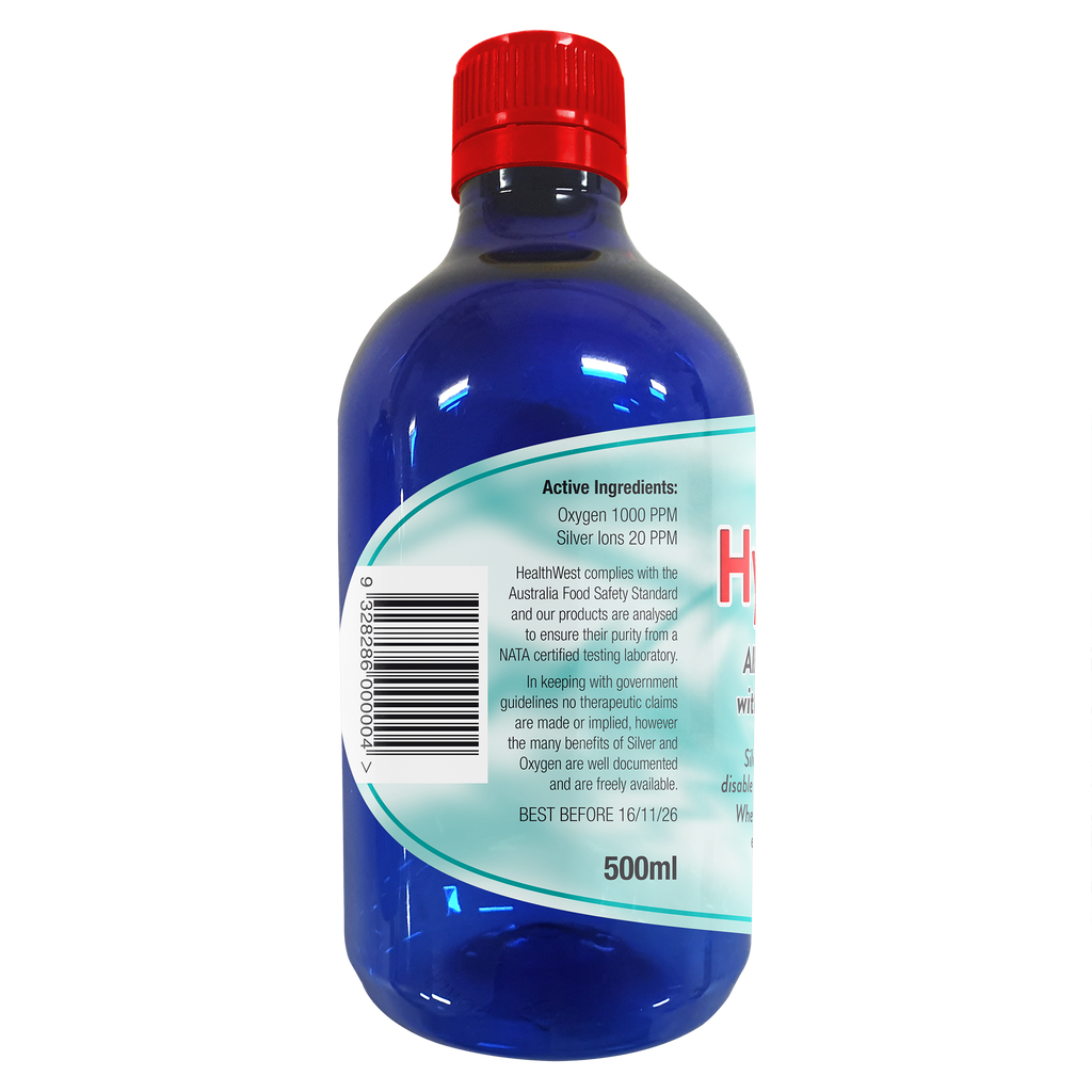 Blue bottle of HydroCell with a red cap